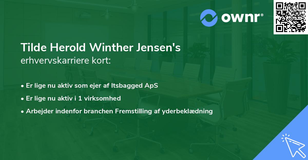 Tilde Herold Winther Jensen's erhvervskarriere kort