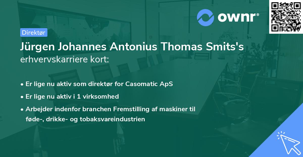 Jürgen Johannes Antonius Thomas Smits's erhvervskarriere kort