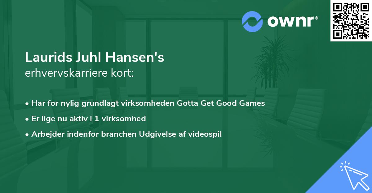 Laurids Juhl Hansen's erhvervskarriere kort