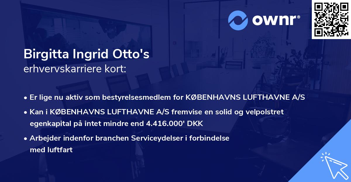 Birgitta Ingrid Otto's erhvervskarriere kort