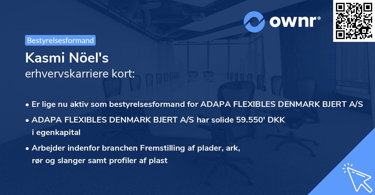 Kasmi Nöel's erhvervskarriere kort