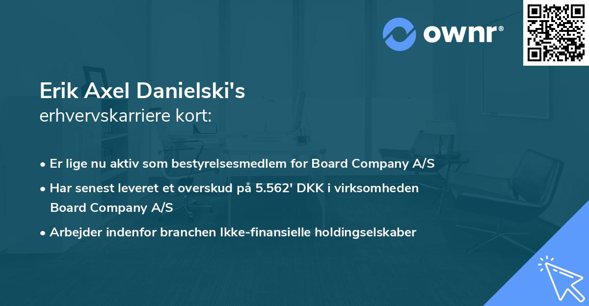 Erik Axel Danielski's erhvervskarriere kort
