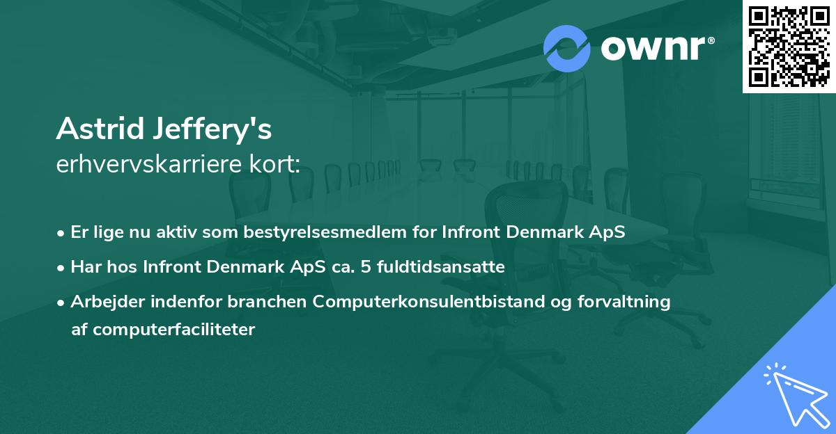 Astrid Jeffery's erhvervskarriere kort