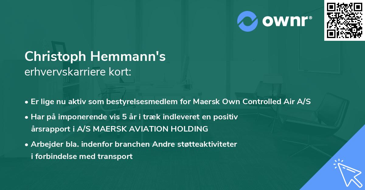 Christoph Hemmann's erhvervskarriere kort