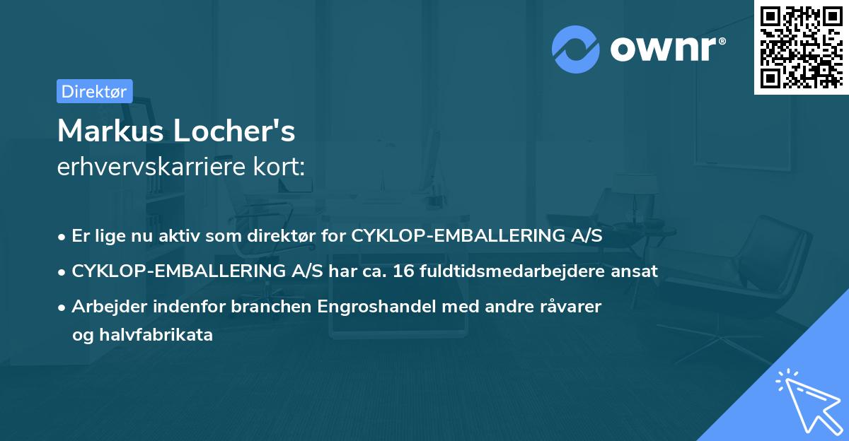 Markus Locher's erhvervskarriere kort