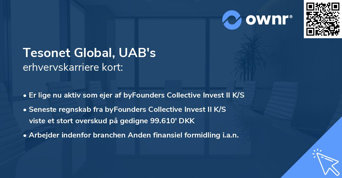 Tesonet Global, UAB's erhvervskarriere kort