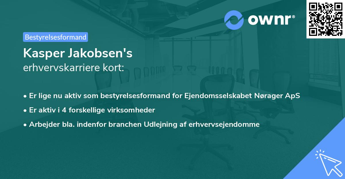 Kasper Jakobsen's erhvervskarriere kort