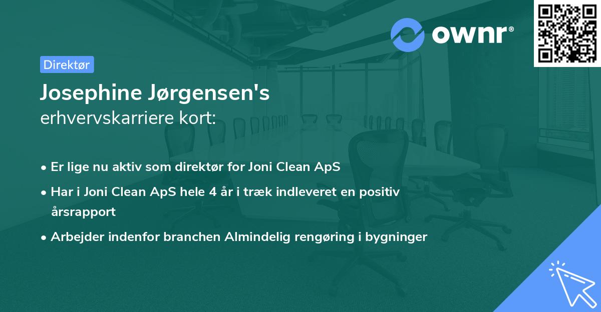 Josephine Jørgensen's erhvervskarriere kort