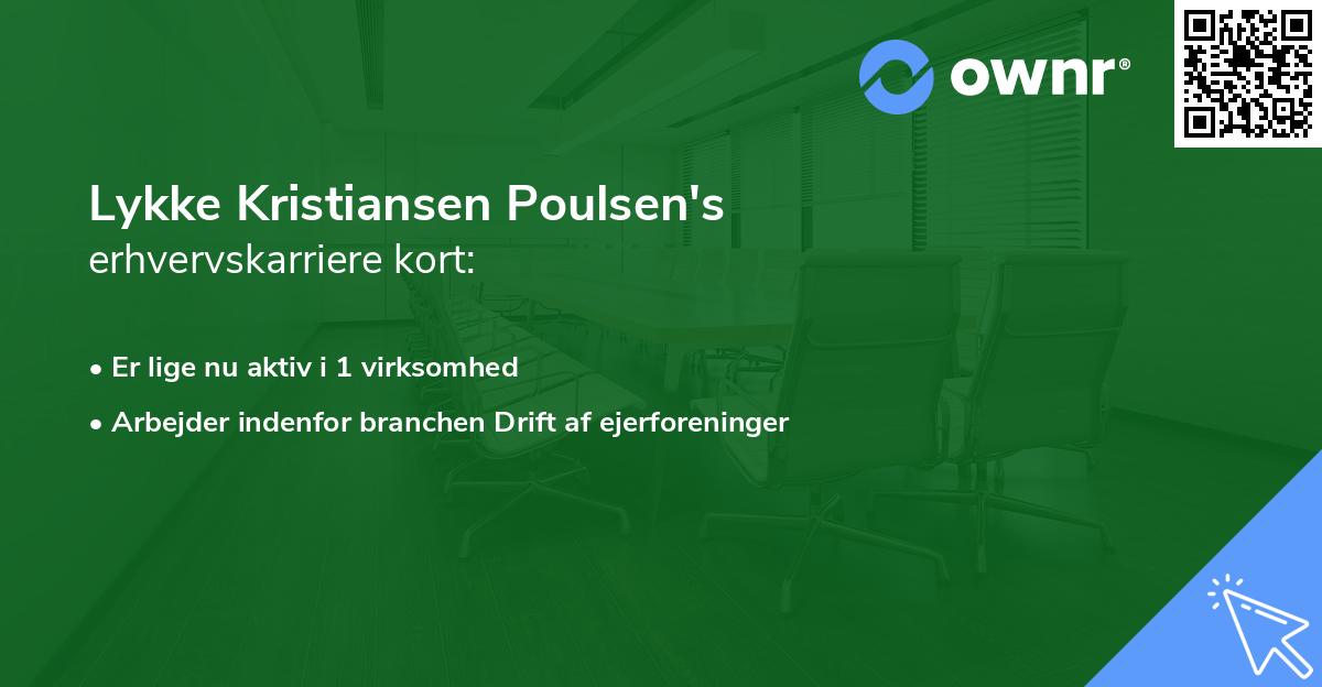 Lykke Kristiansen Poulsen's erhvervskarriere kort