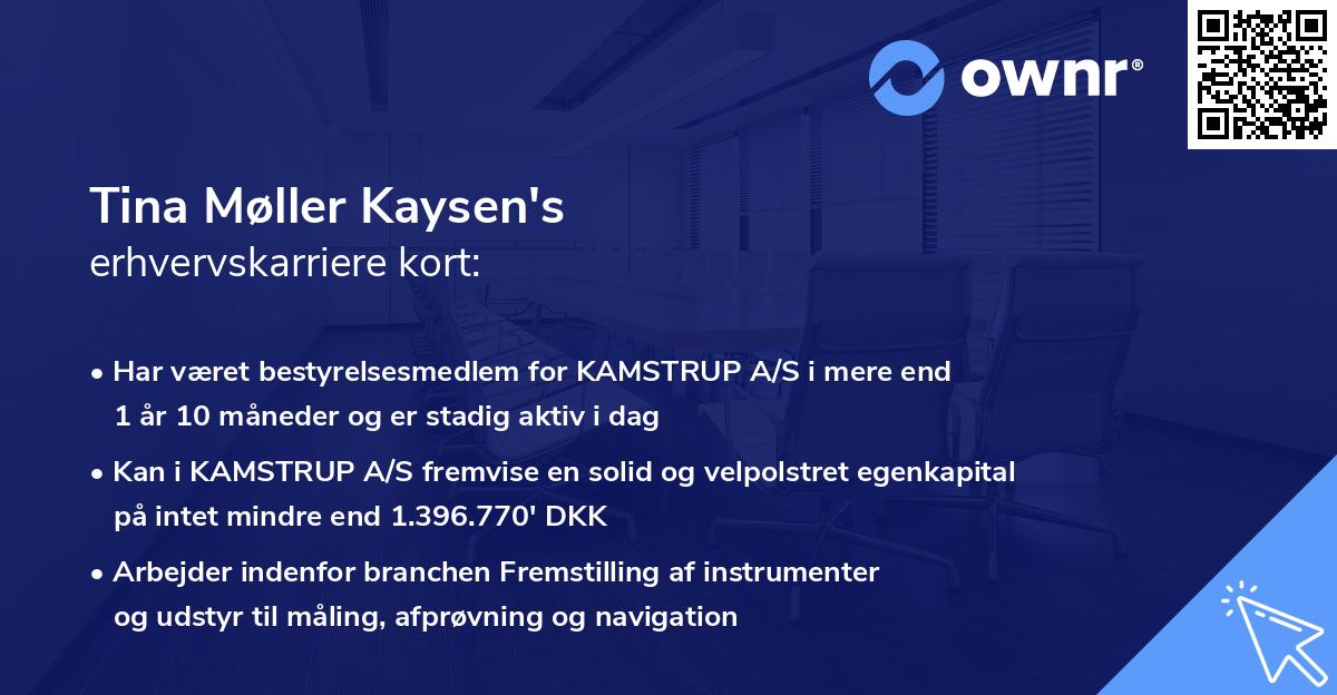 Tina Møller Kaysen's erhvervskarriere kort