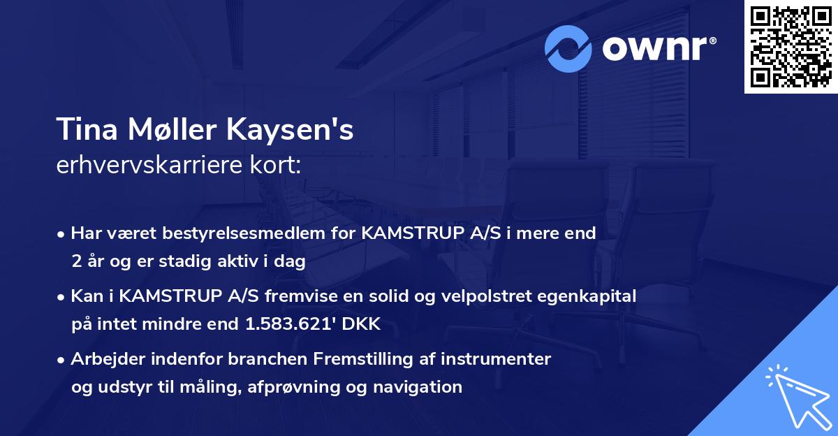 Tina Møller Kaysen's erhvervskarriere kort