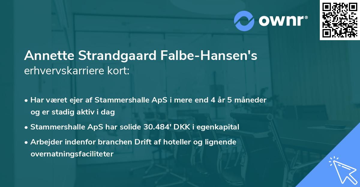 Annette Strandgaard Falbe-Hansen's erhvervskarriere kort