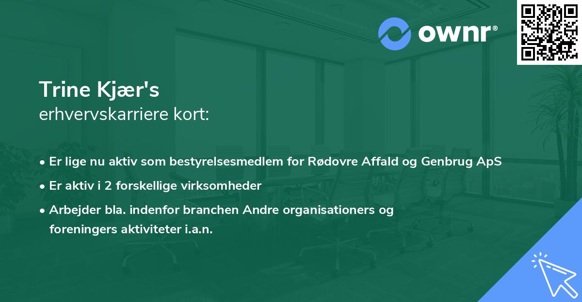 Trine Kjær's erhvervskarriere kort
