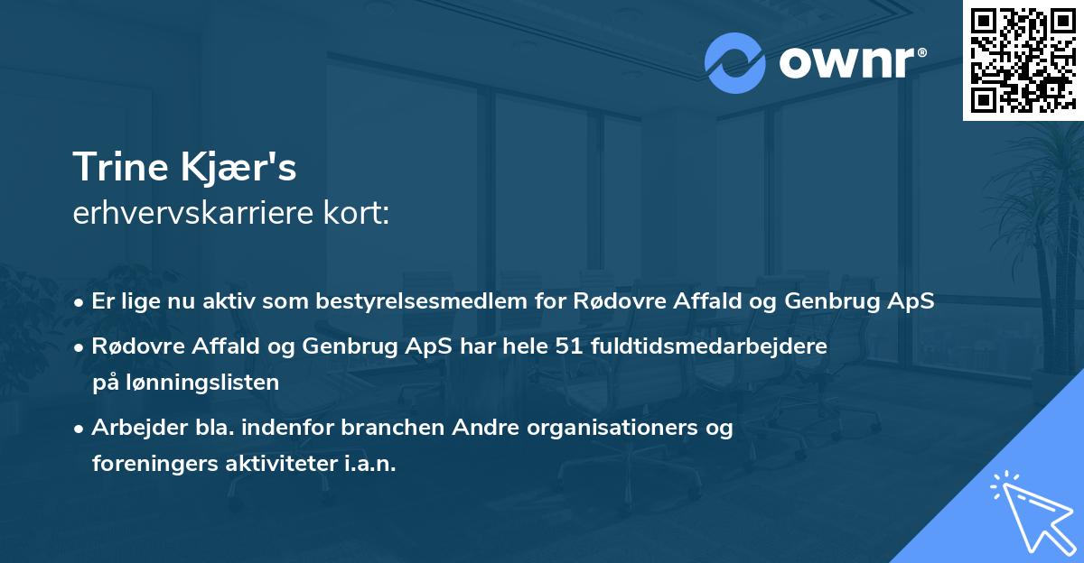 Trine Kjær's erhvervskarriere kort