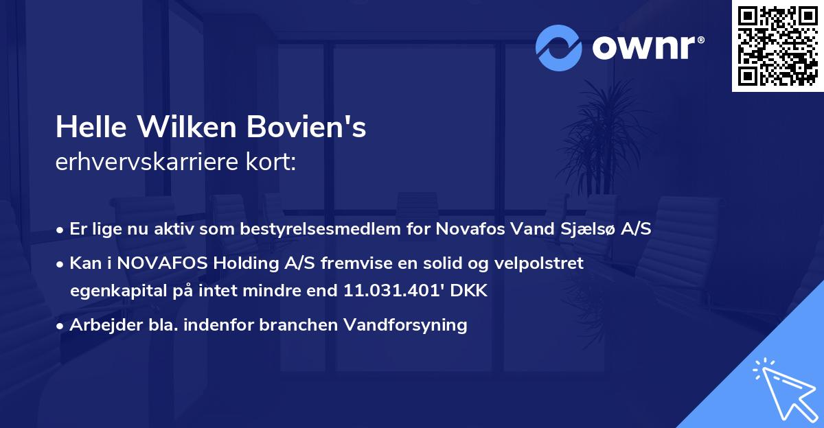 Helle Wilken Bovien's erhvervskarriere kort