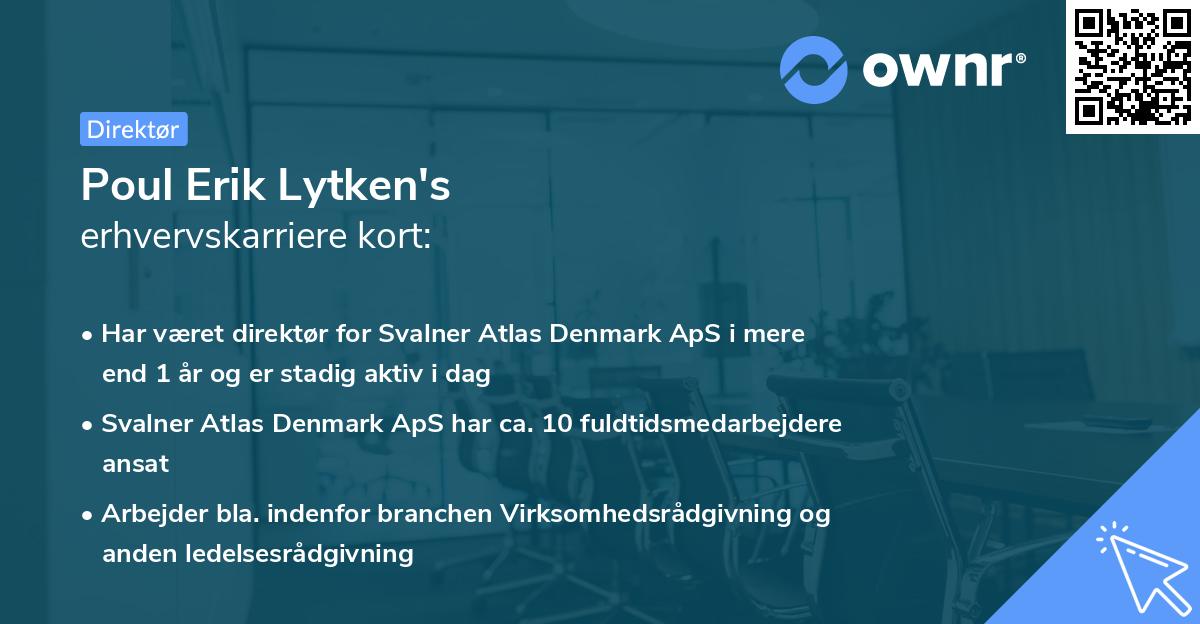 Poul Erik Lytken's erhvervskarriere kort