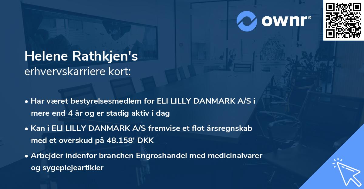 Helene Rathkjen's erhvervskarriere kort