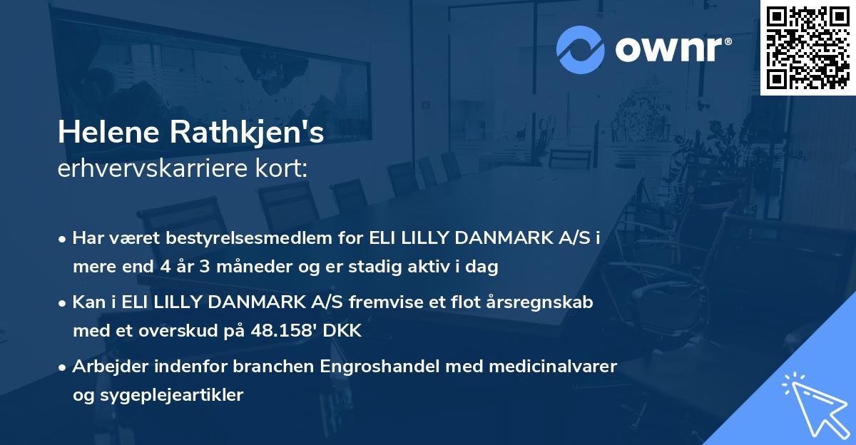 Helene Rathkjen's erhvervskarriere kort