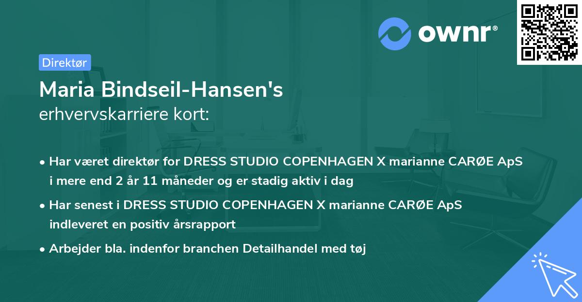 Maria Bindseil-Hansen's erhvervskarriere kort