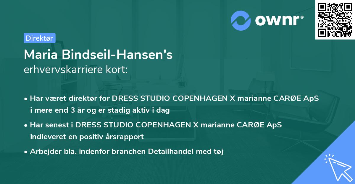 Maria Bindseil-Hansen's erhvervskarriere kort