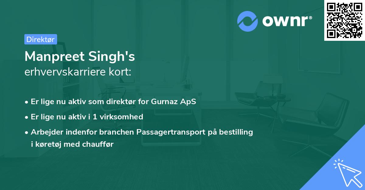 Manpreet Singh's erhvervskarriere kort