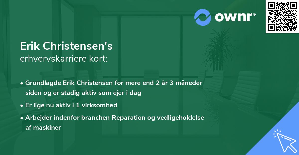 Erik Christensen's erhvervskarriere kort