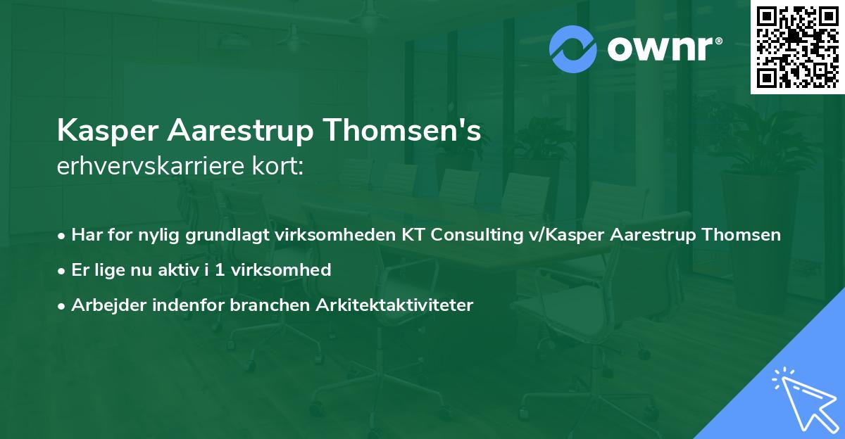 Kasper Aarestrup Thomsen's erhvervskarriere kort