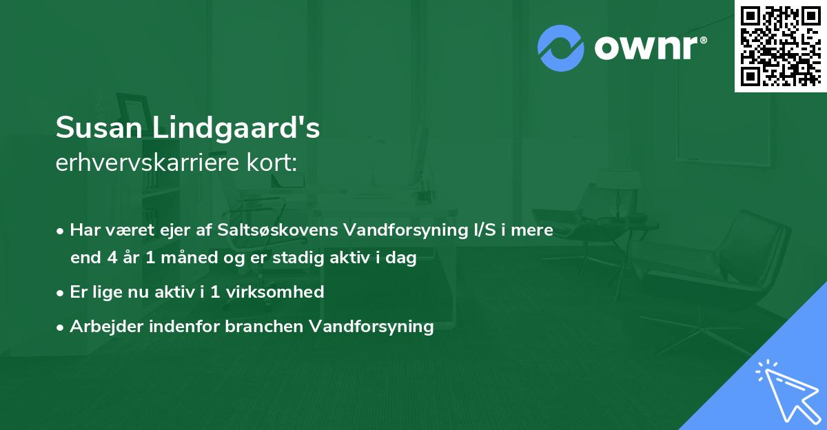 Susan Lindgaard's erhvervskarriere kort