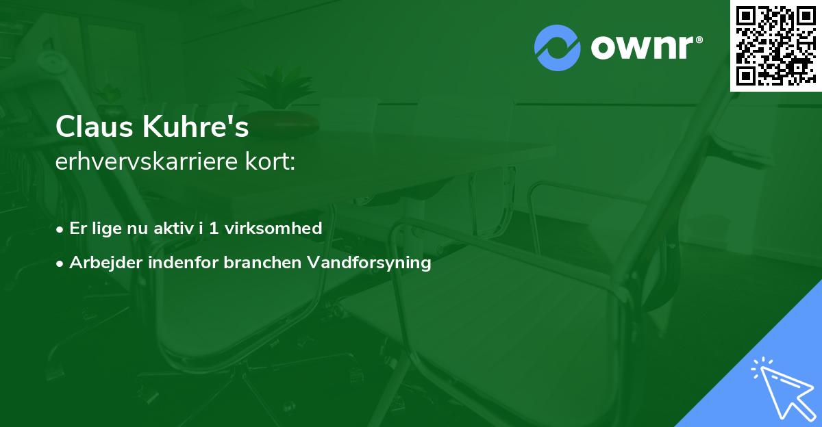 Claus Kuhre's erhvervskarriere kort