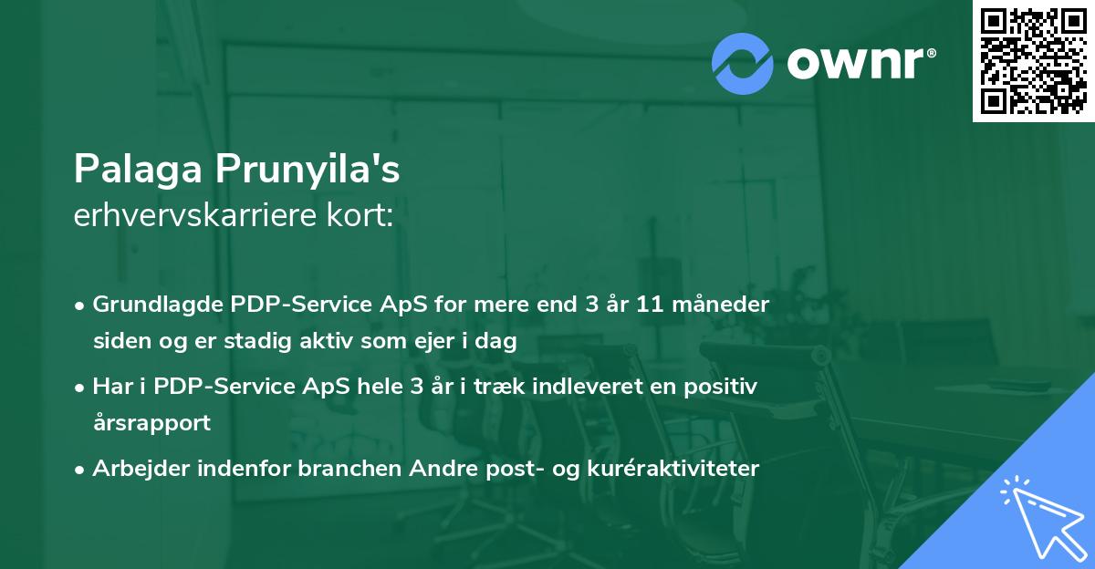 Palaga Prunyila's erhvervskarriere kort