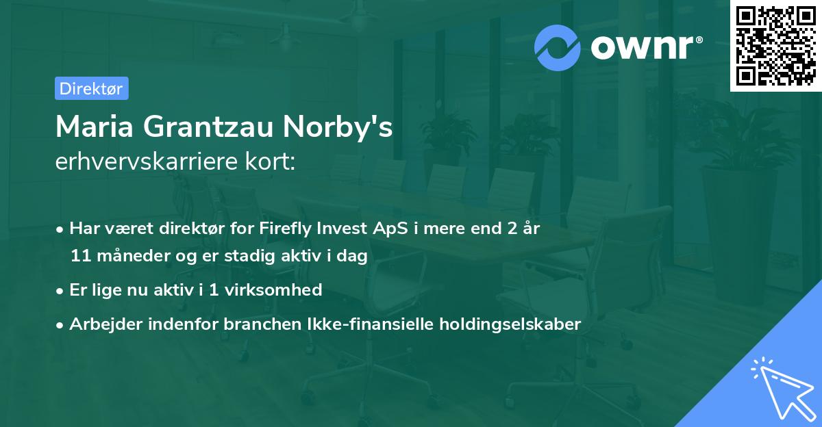 Maria Grantzau Norby's erhvervskarriere kort