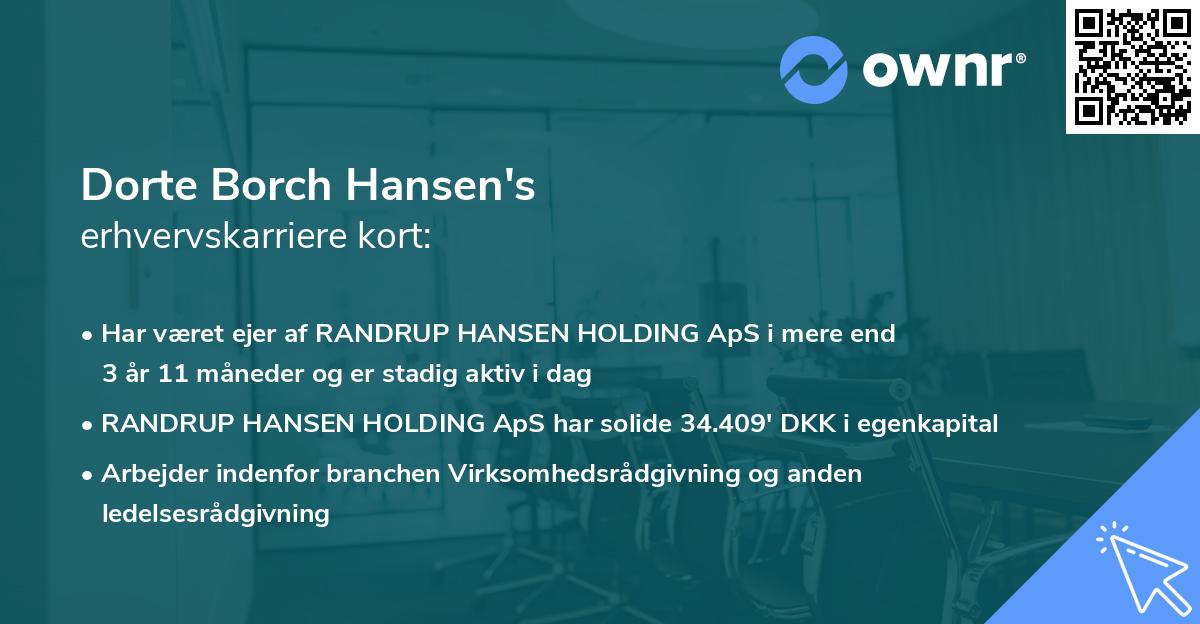 Dorte Borch Hansen's erhvervskarriere kort