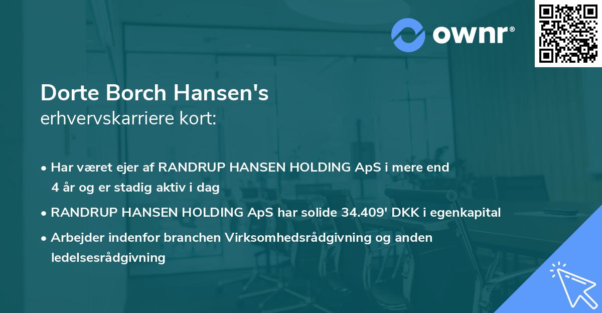 Dorte Borch Hansen's erhvervskarriere kort