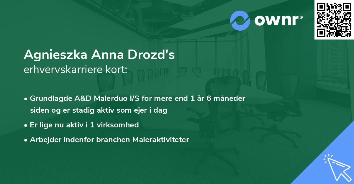 Agnieszka Anna Drozd's erhvervskarriere kort