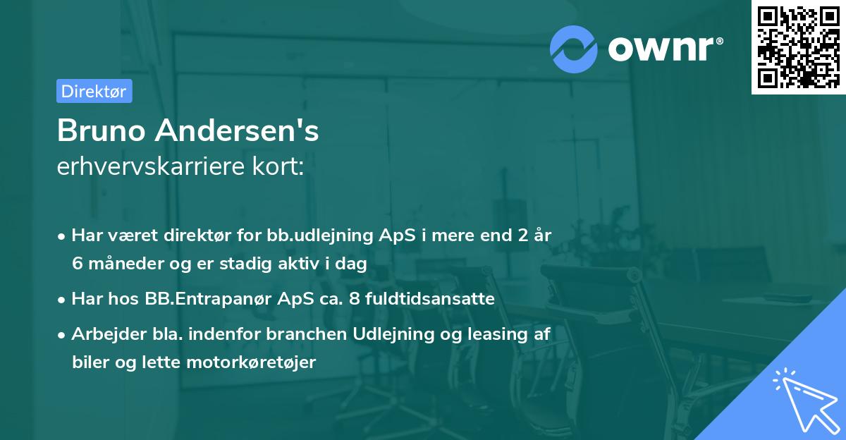 Bruno Andersen's erhvervskarriere kort