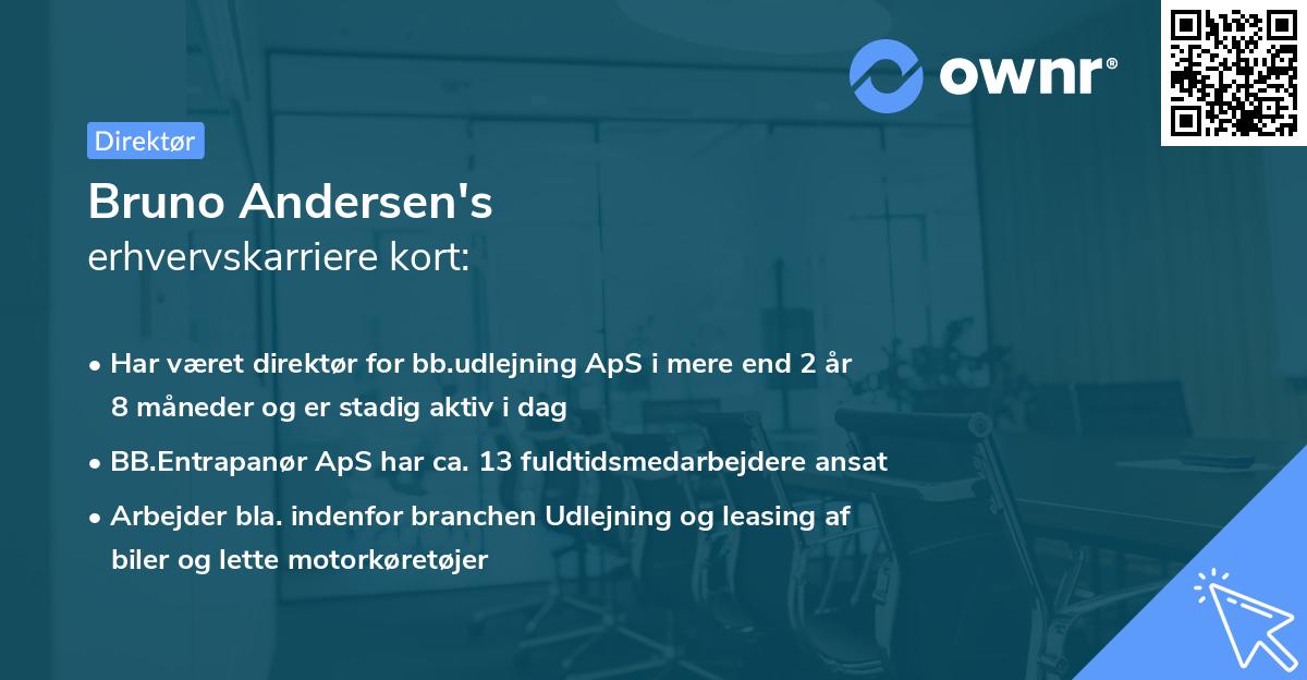 Bruno Andersen's erhvervskarriere kort