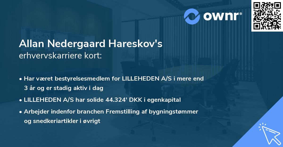 Allan Nedergaard Hareskov's erhvervskarriere kort