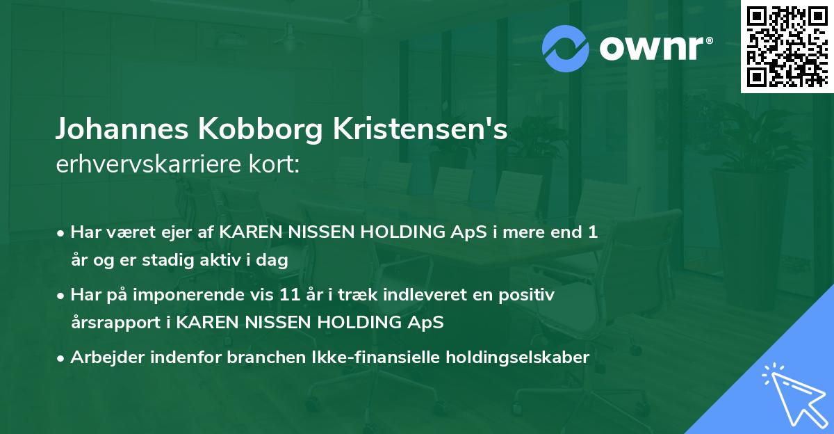 Johannes Kobborg Kristensen's erhvervskarriere kort