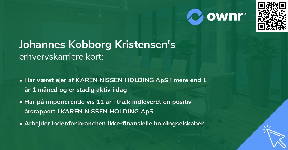 Johannes Kobborg Kristensen's erhvervskarriere kort