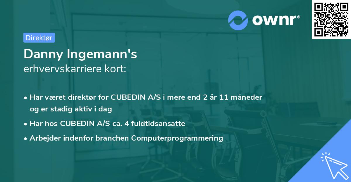 Danny Ingemann's erhvervskarriere kort