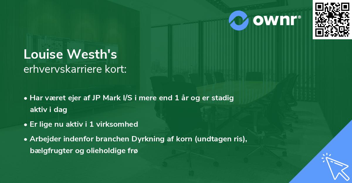 Louise Westh's erhvervskarriere kort