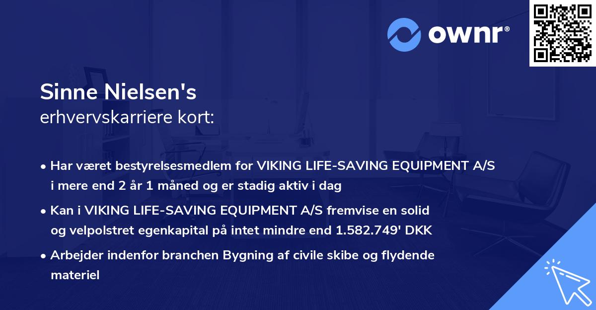 Sinne Nielsen's erhvervskarriere kort
