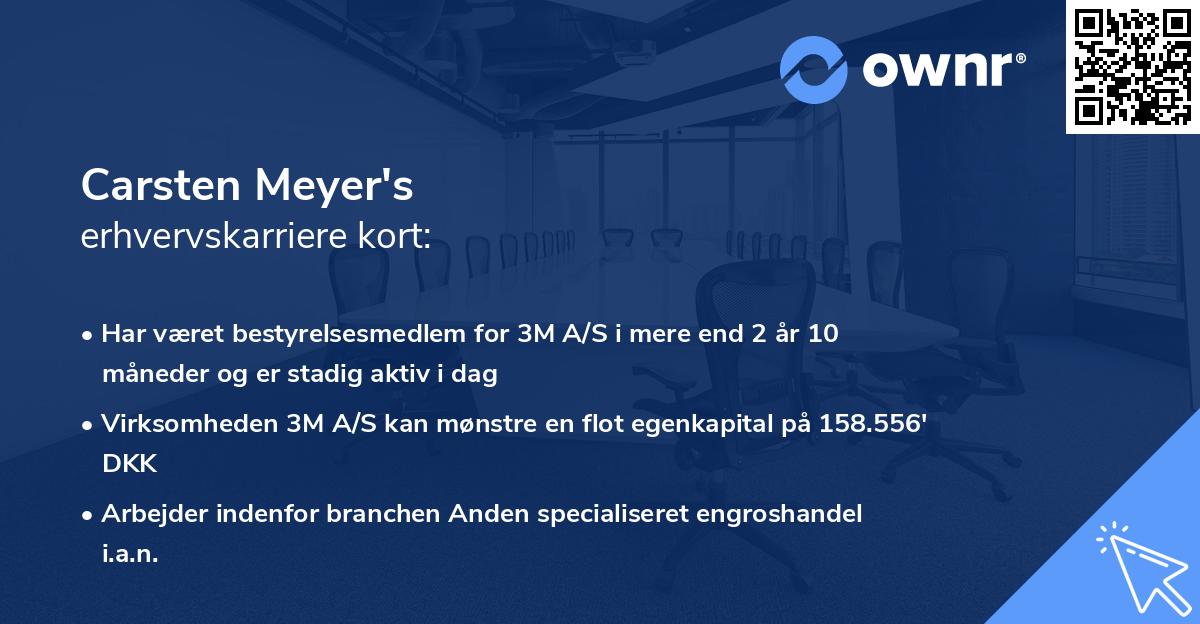 Carsten Meyer's erhvervskarriere kort