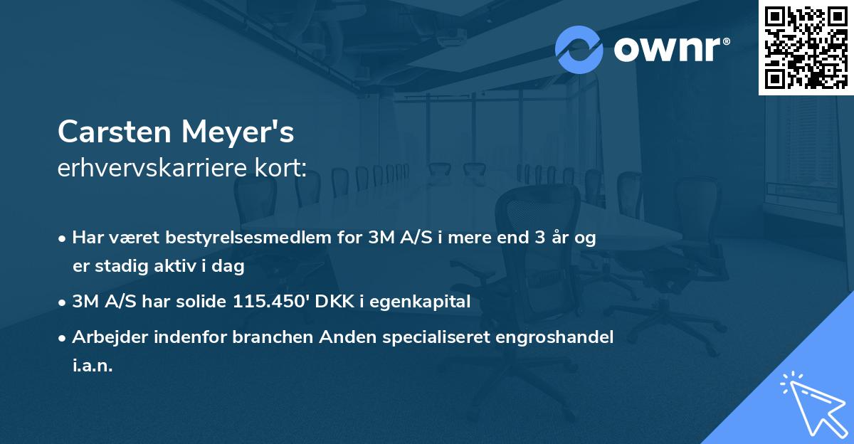 Carsten Meyer's erhvervskarriere kort