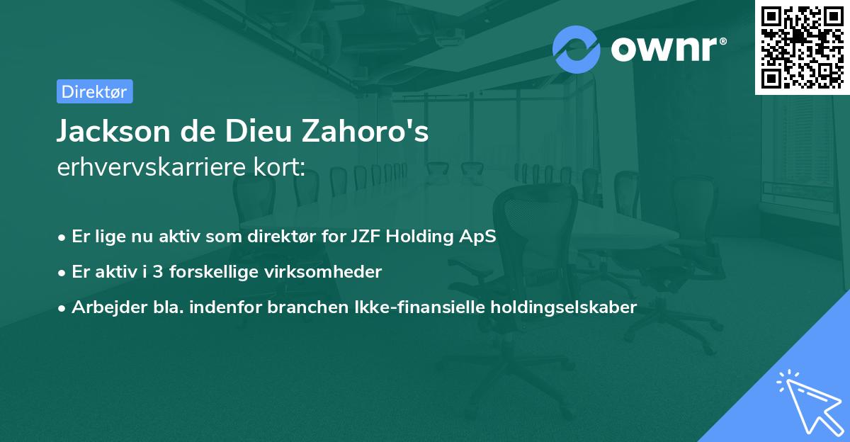 Jackson de Dieu Zahoro's erhvervskarriere kort