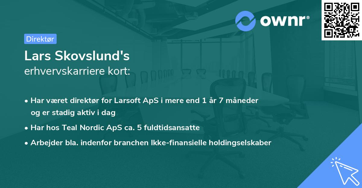 Lars Skovslund's erhvervskarriere kort