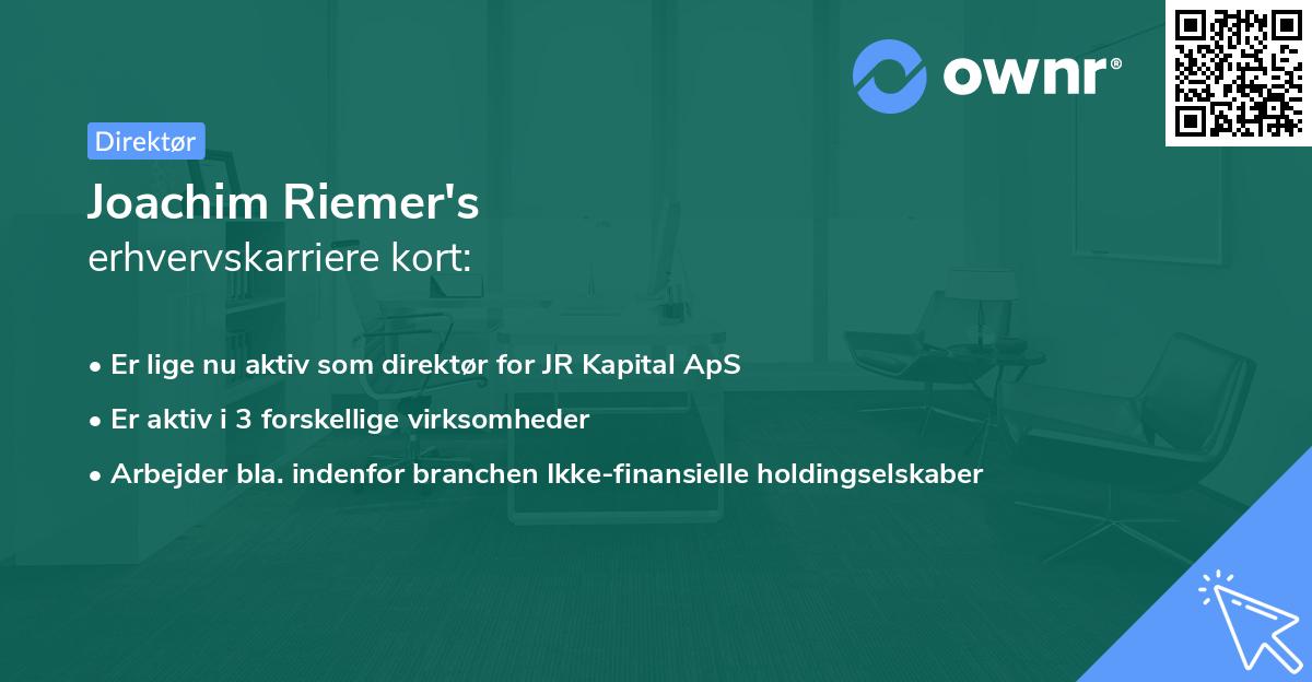 Joachim Riemer's erhvervskarriere kort