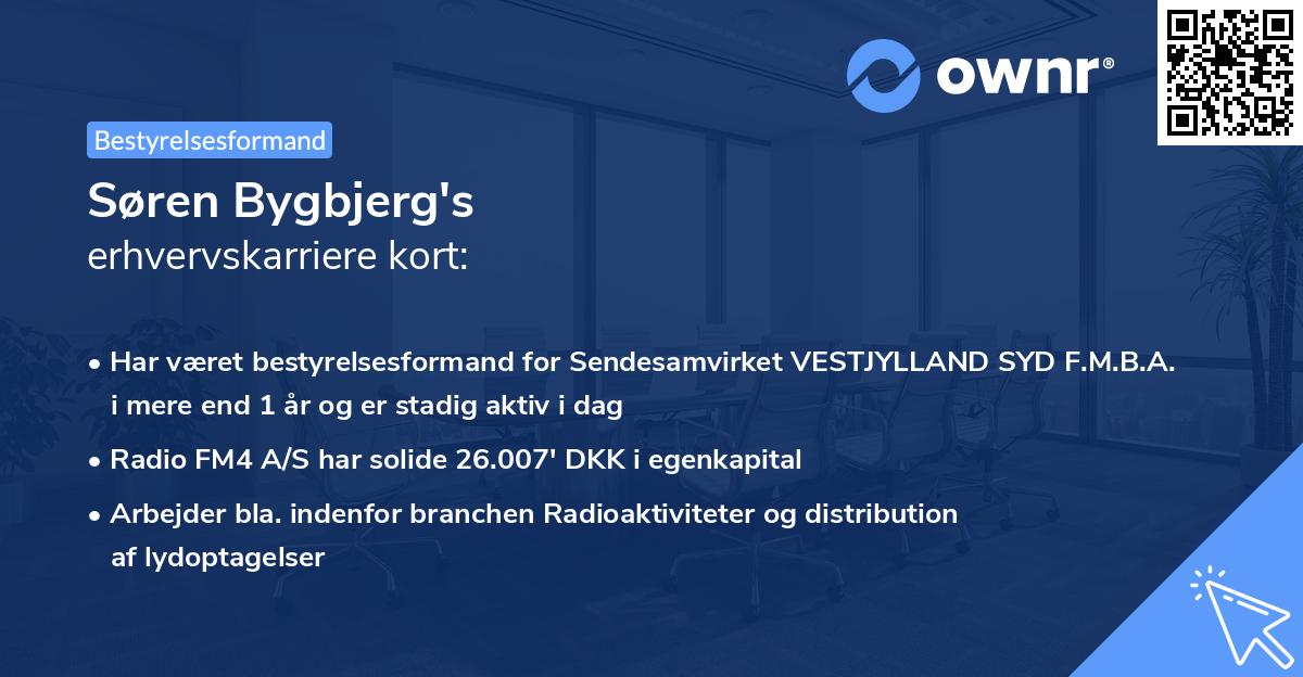 Søren Bygbjerg's erhvervskarriere kort