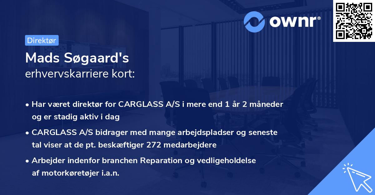Mads Søgaard's erhvervskarriere kort