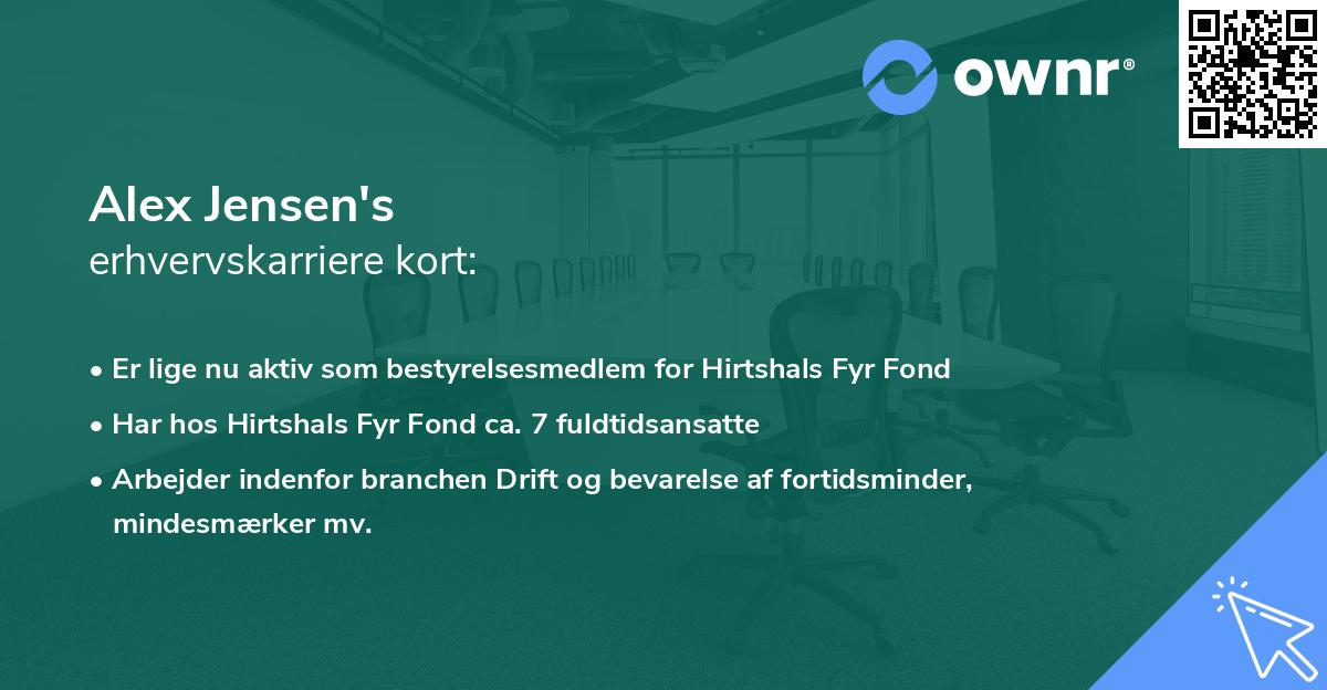 Alex Jensen's erhvervskarriere kort
